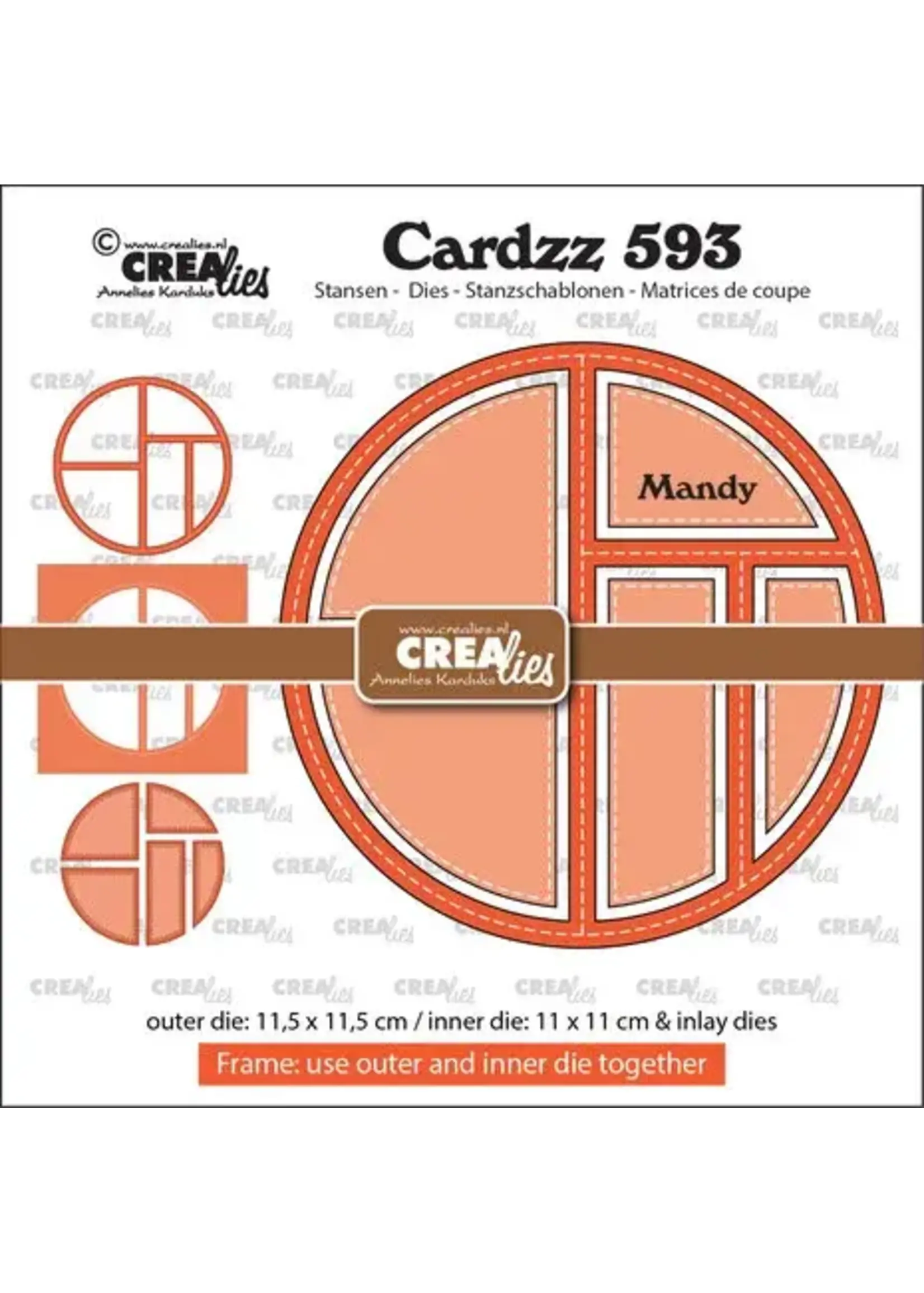 Crealies Cardzz Stansen No. 593 Frame & Inlay Mandy (CLCZ593)