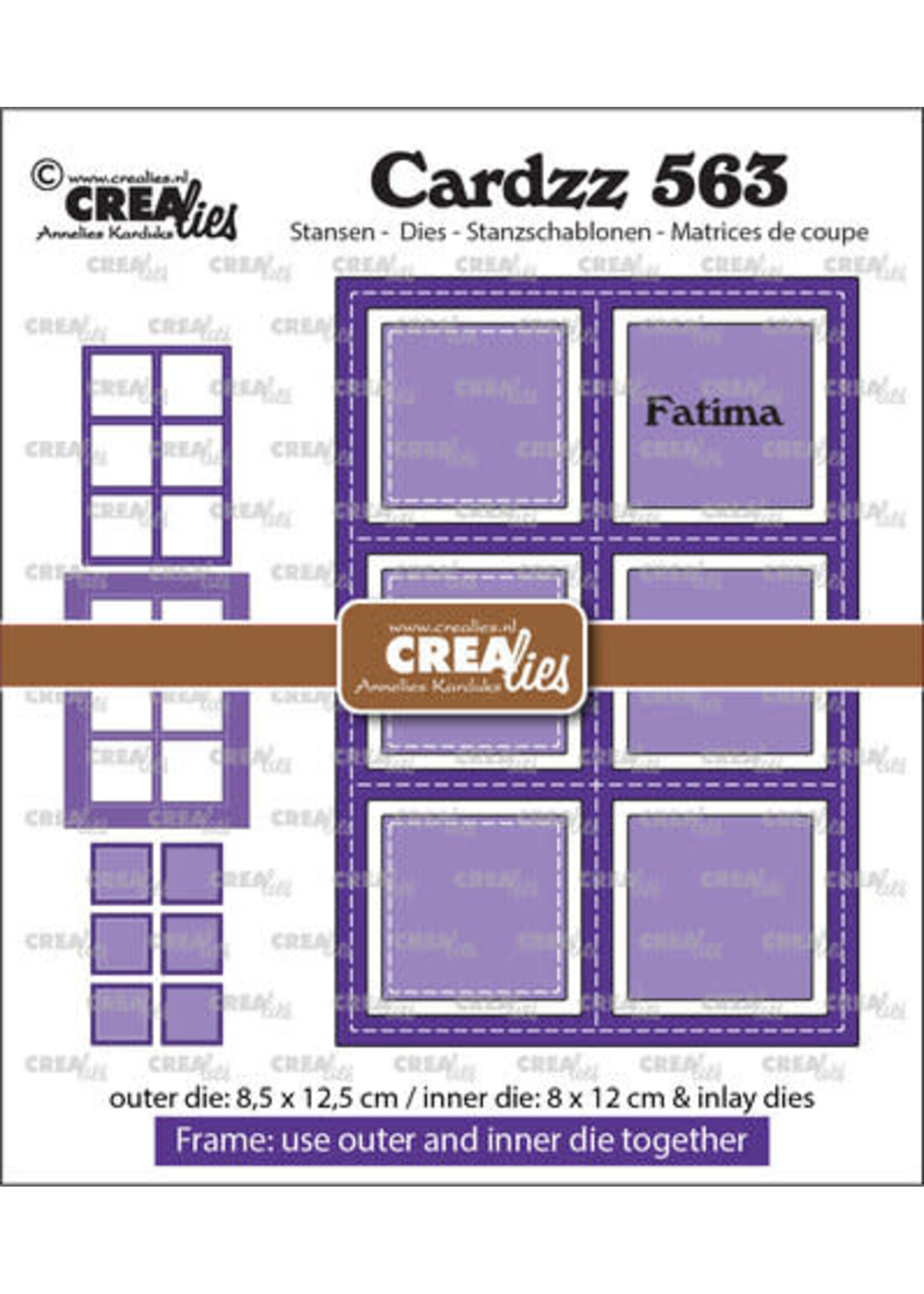 Crealies Cardzz Stansen No. 563 Frame & Inlay Fatima Vierkant (CLCZ563)