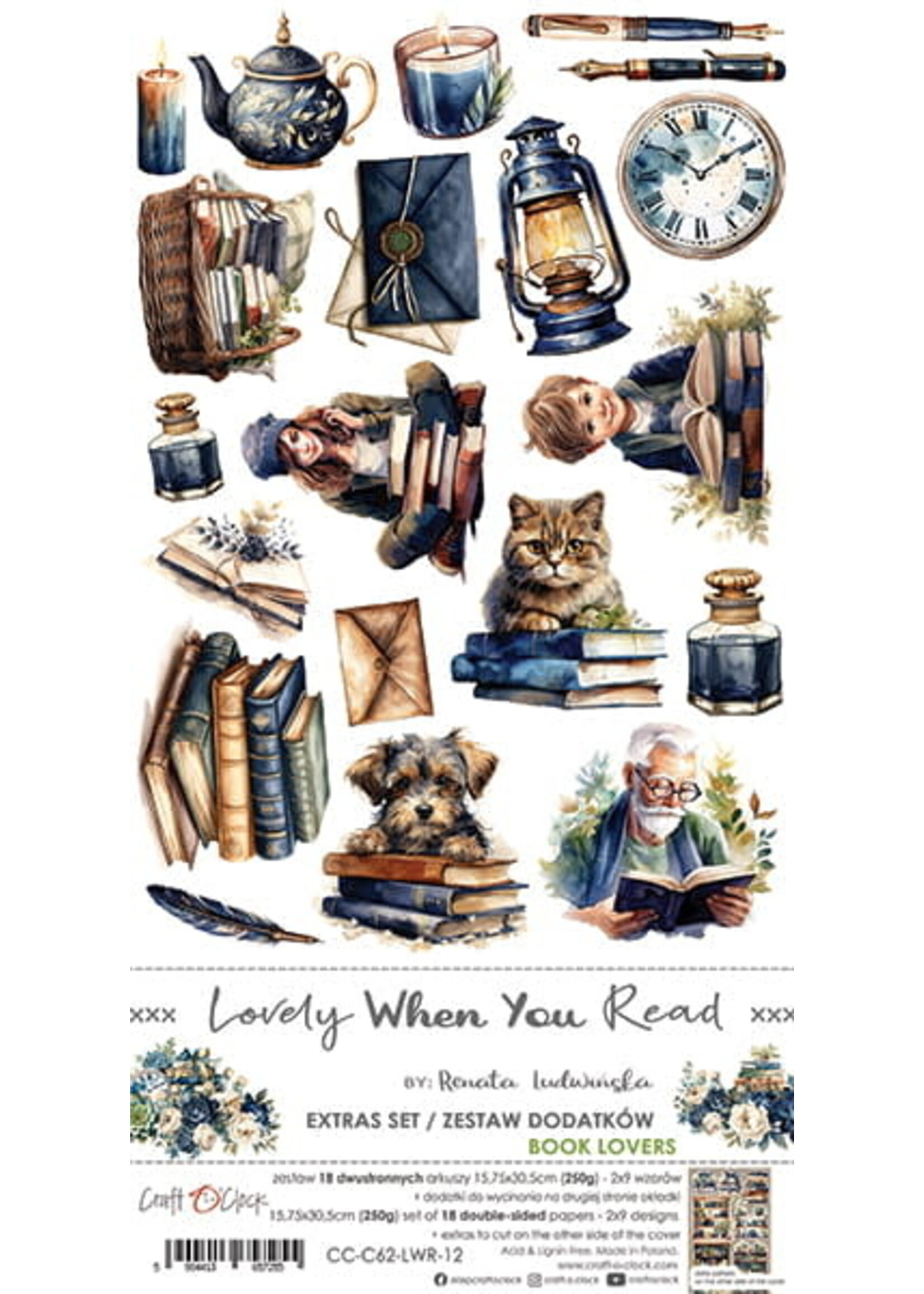 Craft O Clock LOVELY WHEN YOU READ - EXTRAS SET - BOOK LOVERS