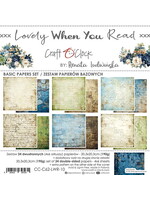 Craft O Clock LOVELY WHEN YOU READ - SET OF BASIC PAPERS 20,3X20,3CM