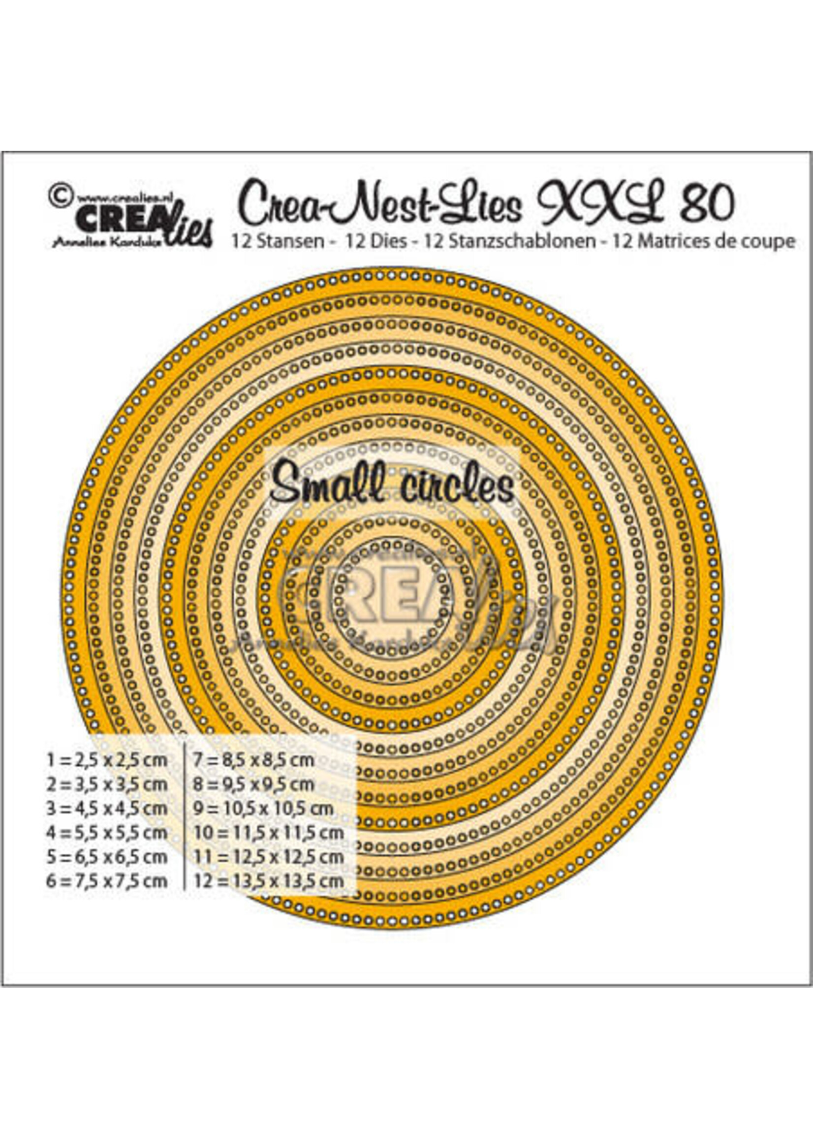 Crealies Crea-Nest-Lies XXL Stansen No. 80 Cirkels Met Kleine Ronde Gaatjes (CLNestXXL80
