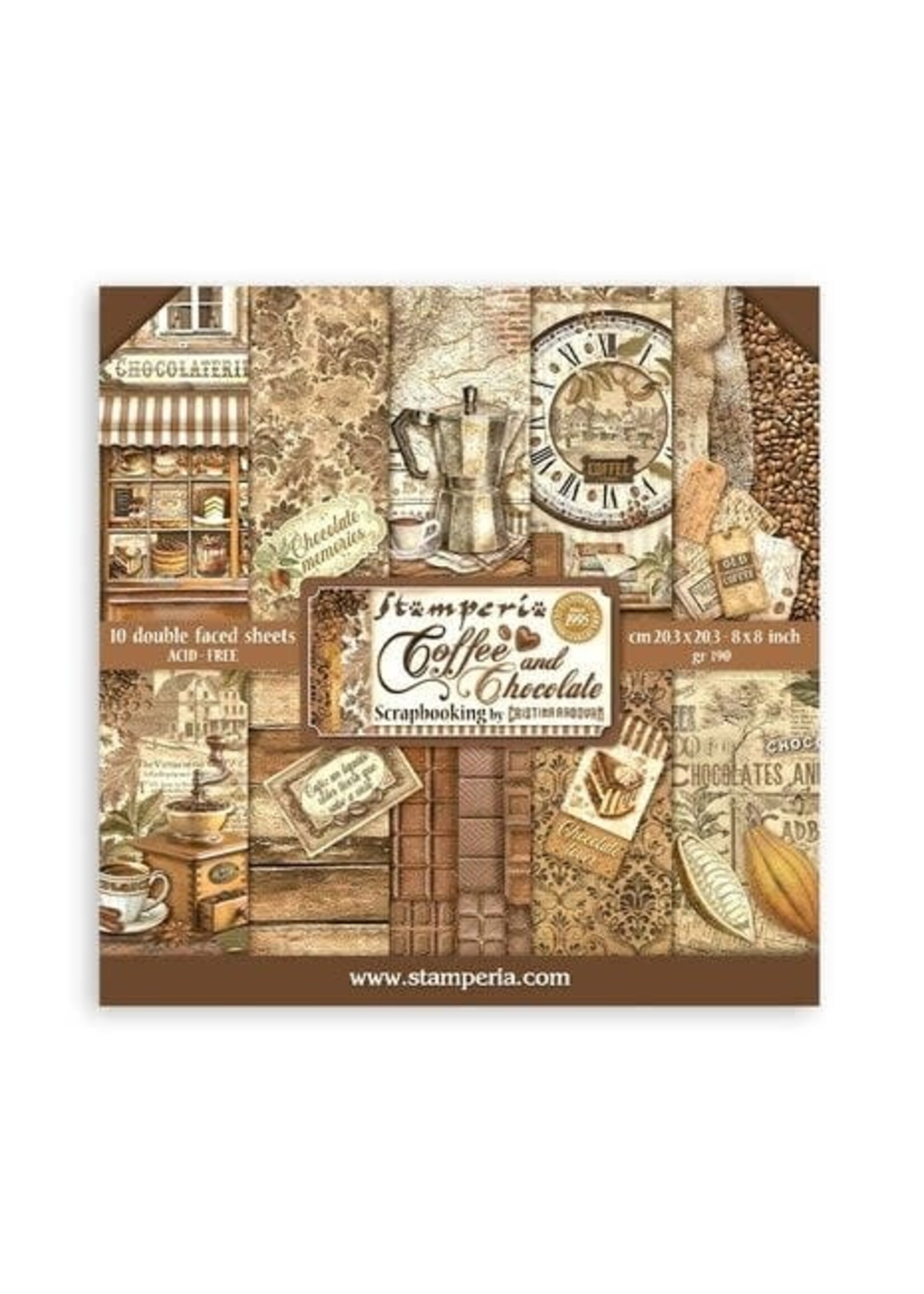 Stamperia Coffee and Chocolate 8x8 Inch Paper Pack (SBBS93)