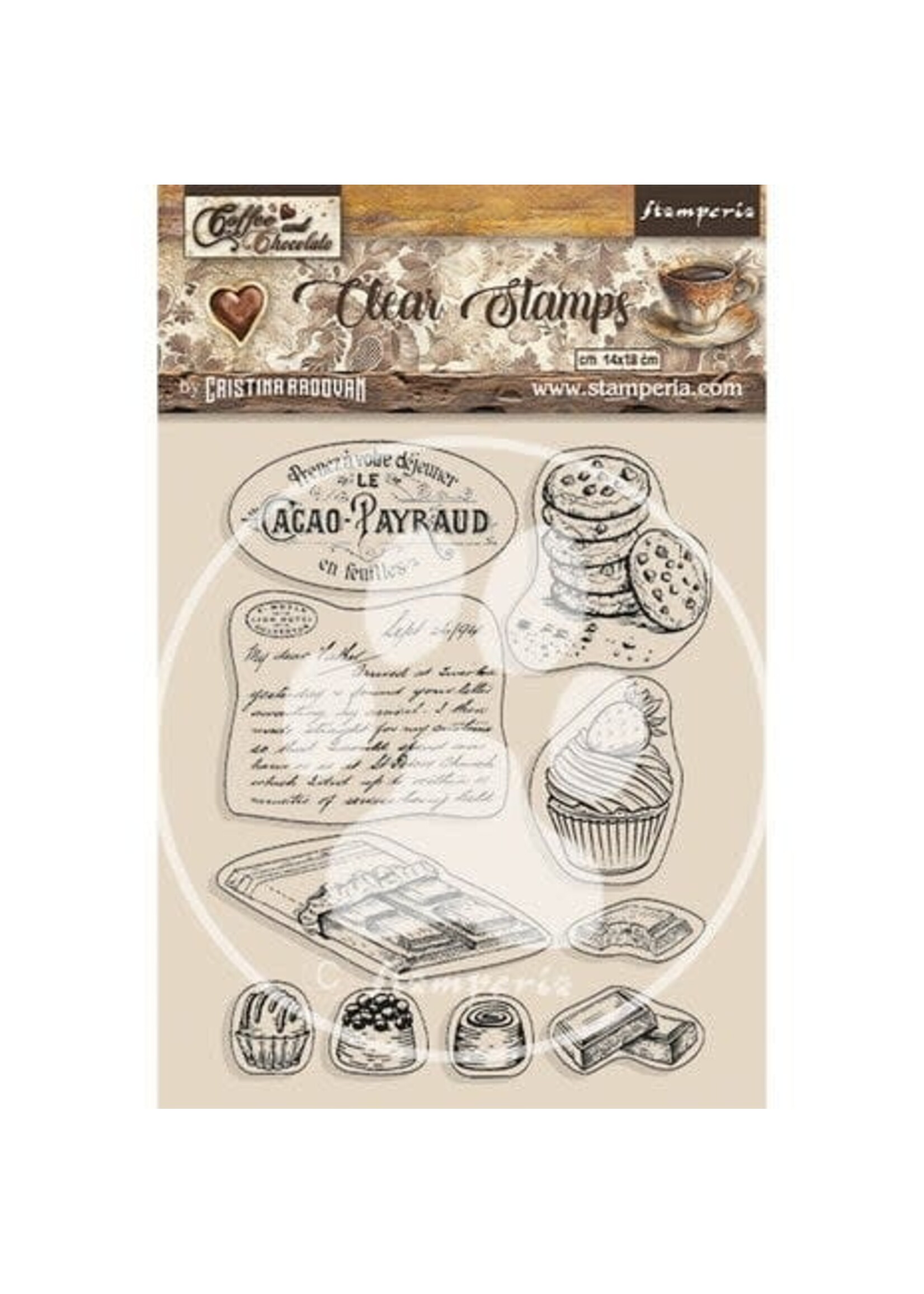Stamperia Coffee and Chocolate Clear Stamps Chocolate Elements (WTK186)