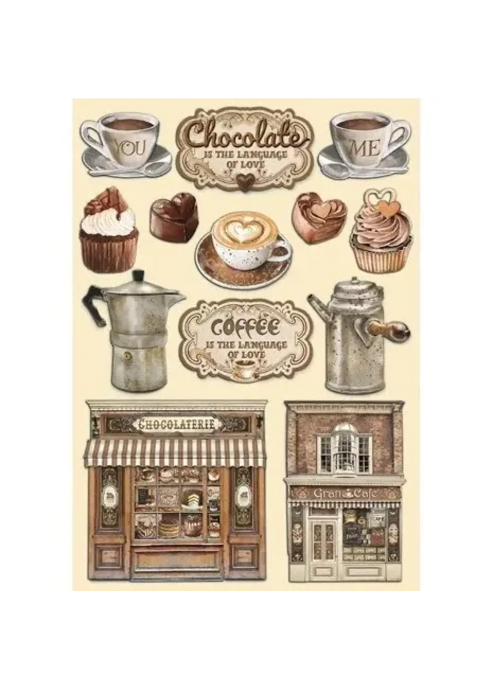 Stamperia Coffee and Chocolate Colored Wooden Shape A5 (KLSP150)