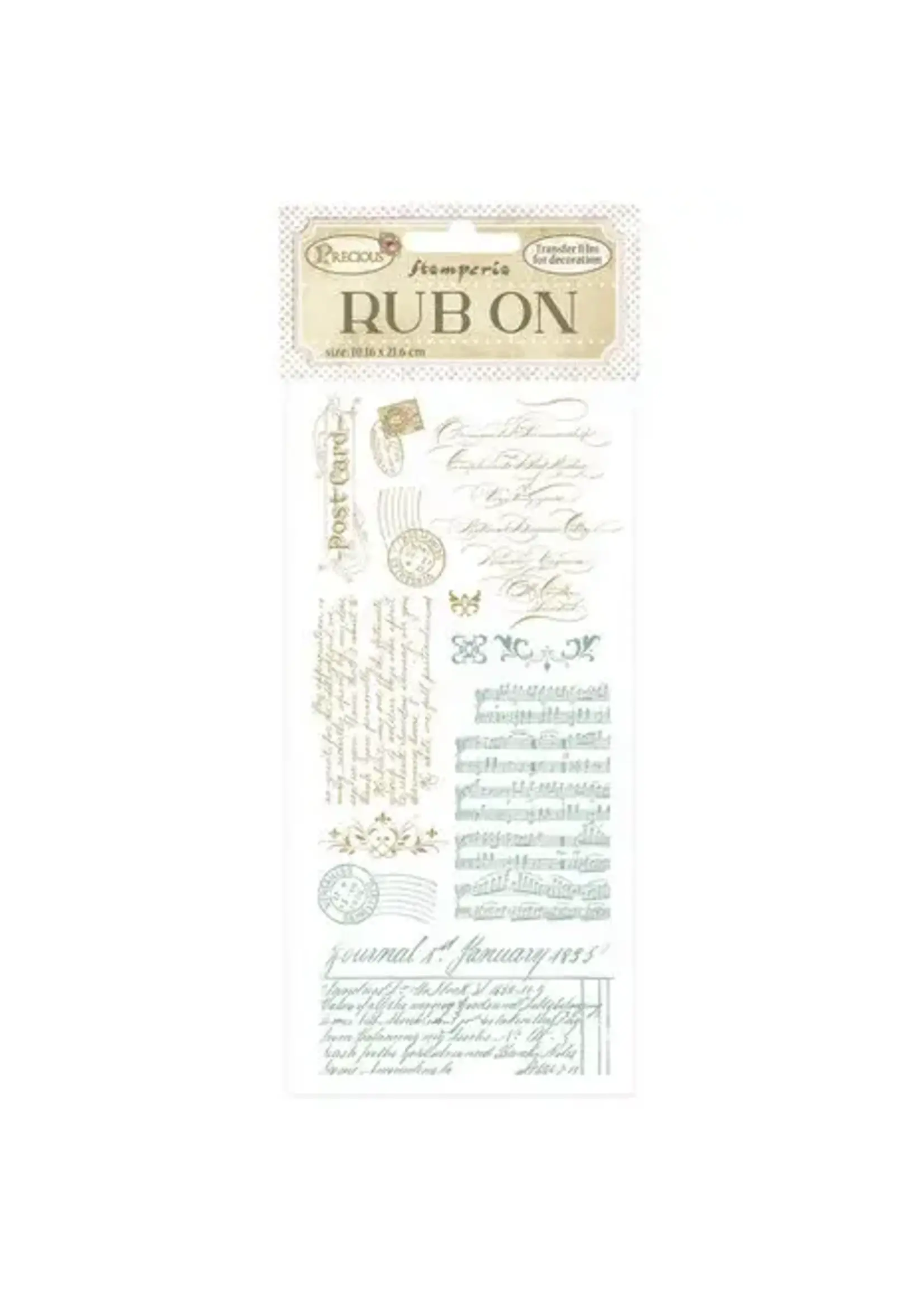 Stamperia Precious Rub-On 4x8,5 Inch Post Card (DFLRB62)