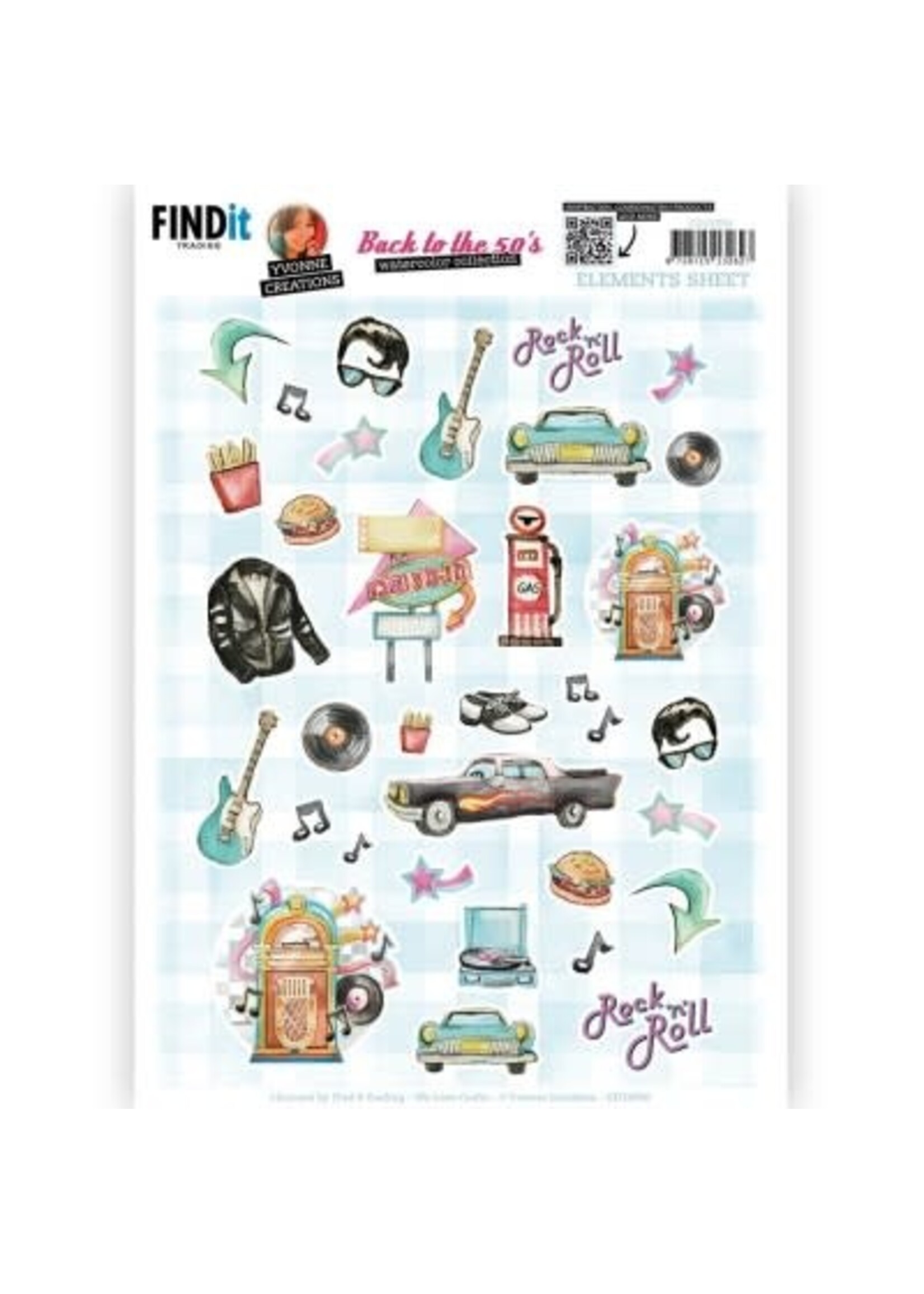 yvonne creations Cutting Sheet - Yvonne Creations - Back To The Fifties - Small Elements B