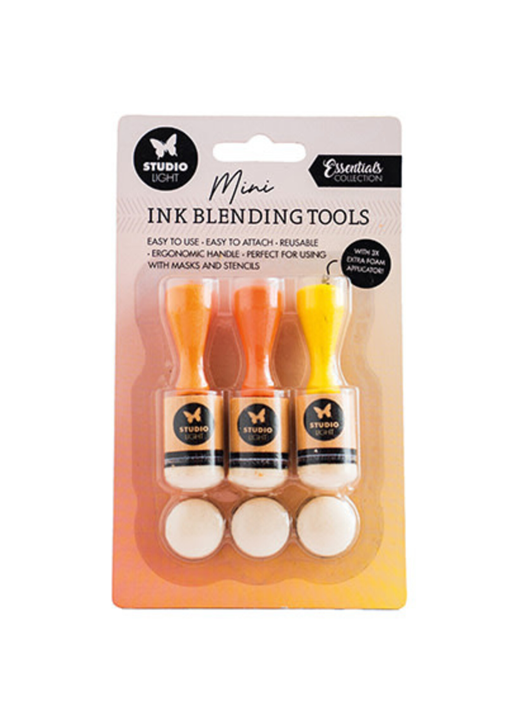 Studio Light SL-ES-INKAP03 - SL 3 Ink Blending Tools + 3 replacement foam pads nr.03