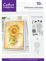 Crafters Companion Floral Collage Clear Stamp w/ Mask 4x6 Inch Sensational Sunflower (CC-CA-ST-SENSUN)