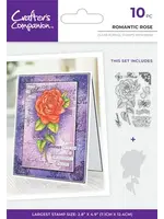 Crafters Companion Floral Collage Clear Stamp w/ Mask 4x6 Inch Romantic Rose (CC-CA-ST-ROMROS)