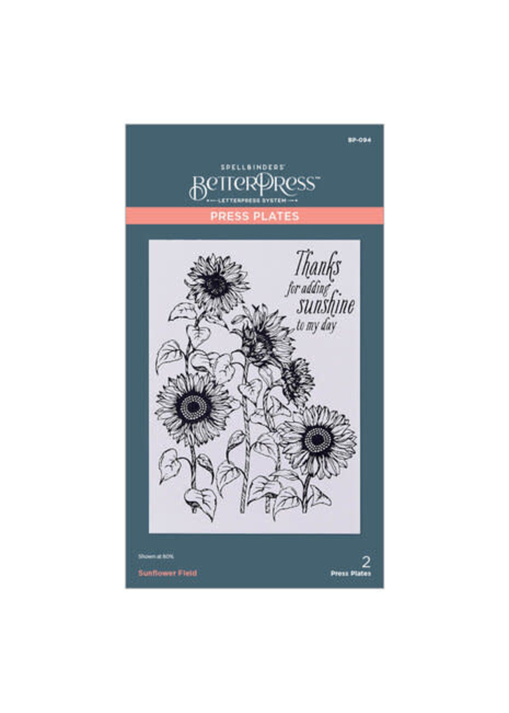 spellbinders Sunflower Field Press Plate (BP-094)