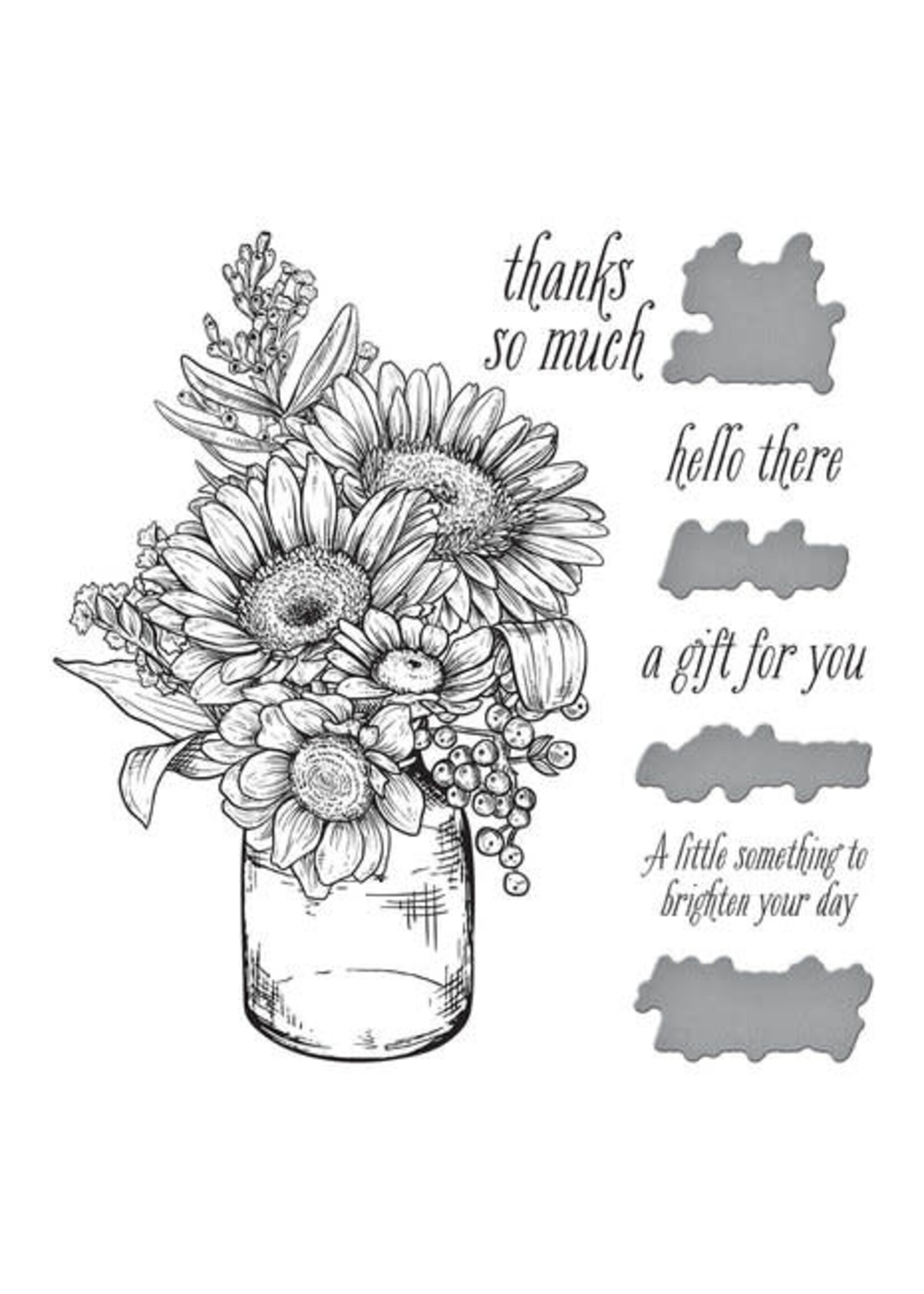 spellbinders Sunflower Bouquet Press Plate & Die Set (BP-095)