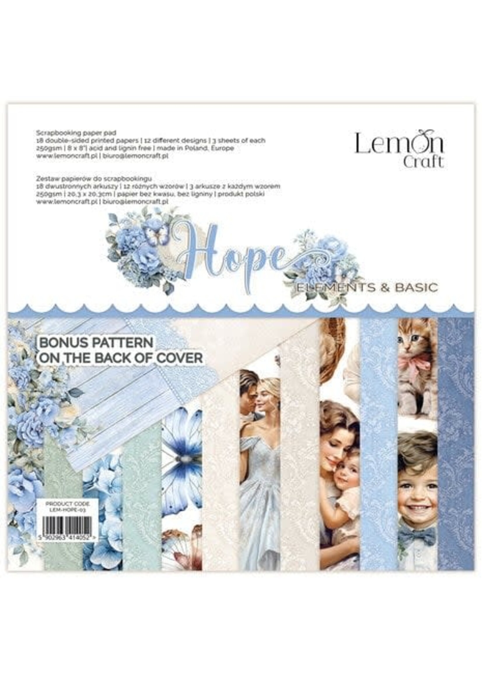 Lemon Craft Hope Elements & Basics 8x8 Inch Paper Pad (LEM-HOPE-03)