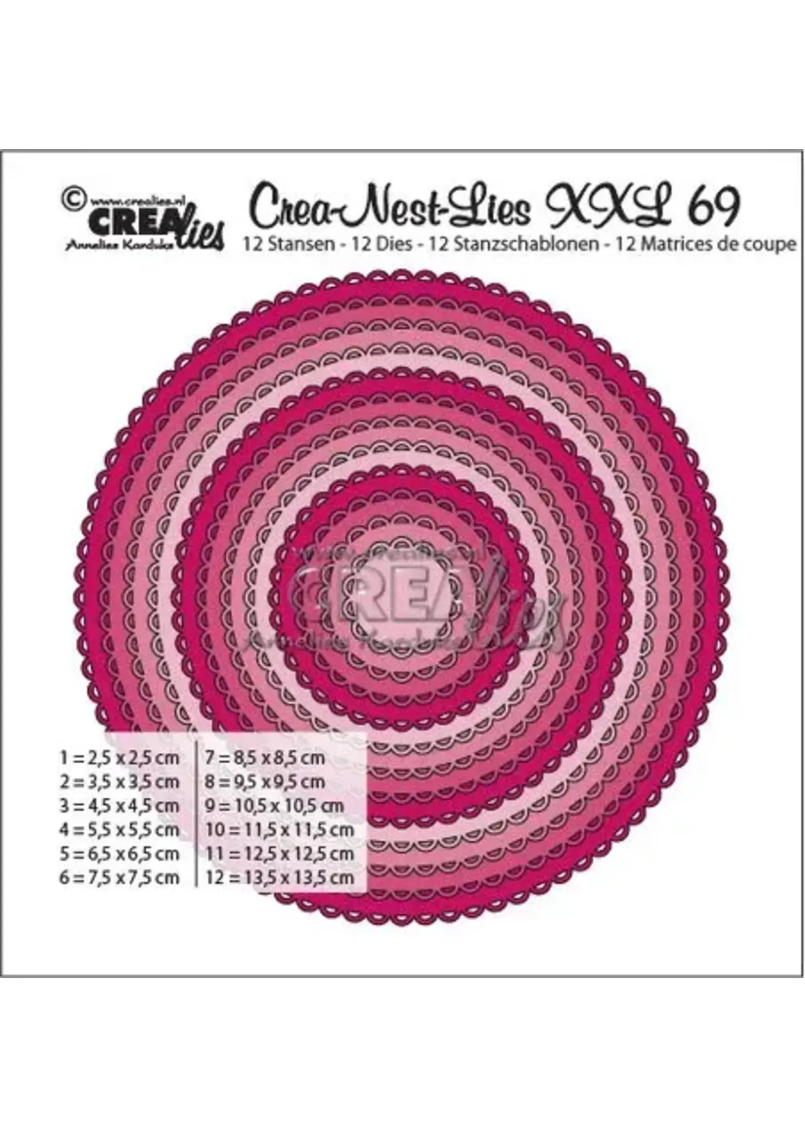Crealies Crea-Nest-Lies XXL Stansen No. 69 Cirkels Met Open Schulprand (CLNestXXL69)