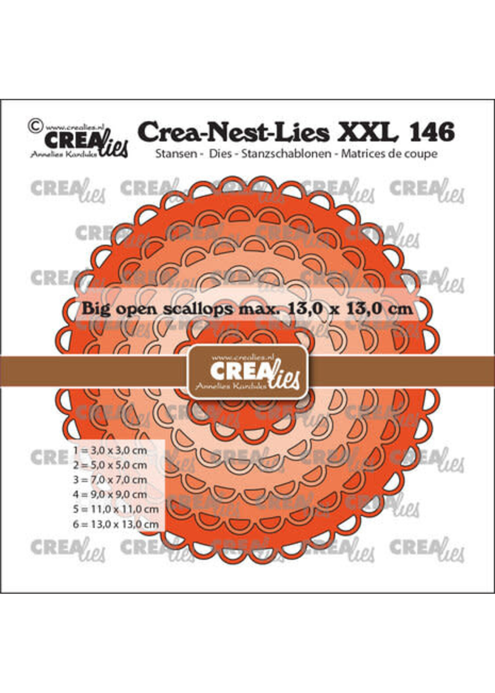 Crealies Crea-Nest-Lies XXL Stansen No. 146 Cirkels Met Grote Open Schulprand (CLNestXXL146)