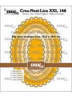 Crealies Crea-Nest-Lies XXL Stansen No. 148 Ovalen Met Grote Open Schulprand (CLNestXXL148)
