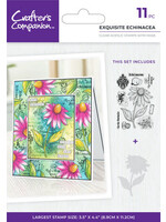 Crafters Companion Floral Collage Clear Stamp w/ Mask 4x6 Inch Exquisite Echinacea (CC-CA-ST-EXECH)