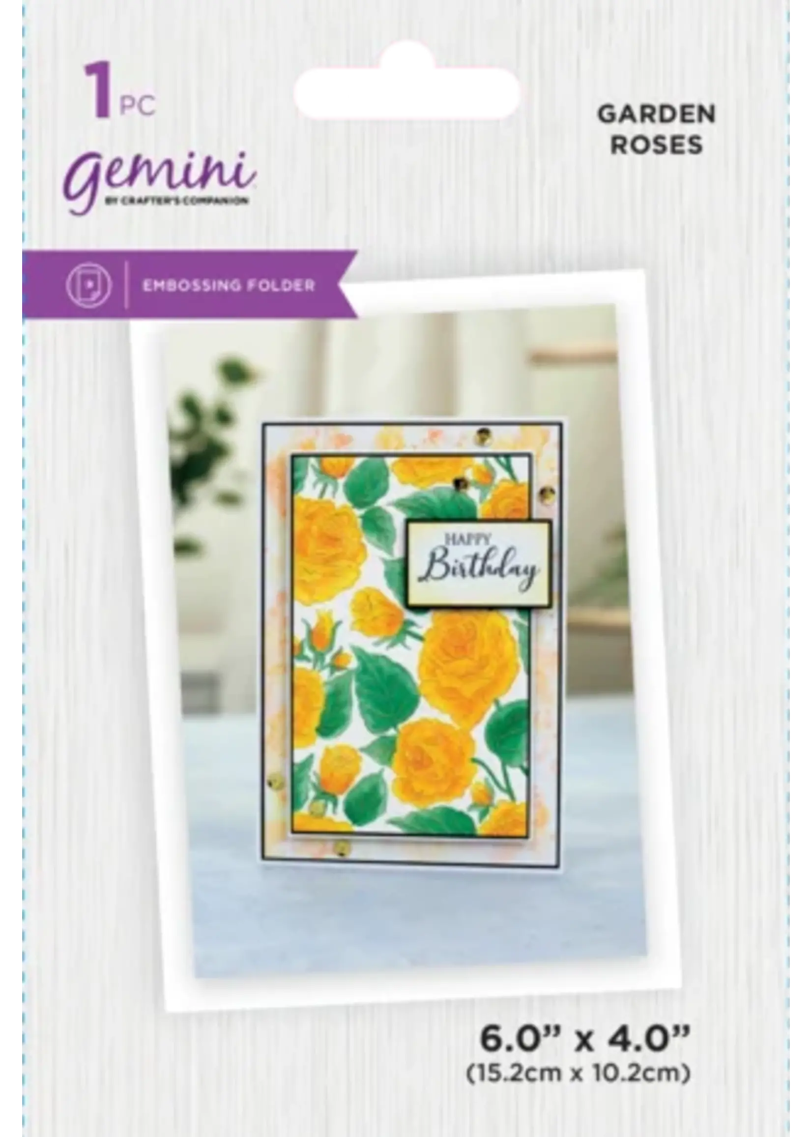 Illustrated Embossing Folder Garden Rose (GEM-EF4-GARO)