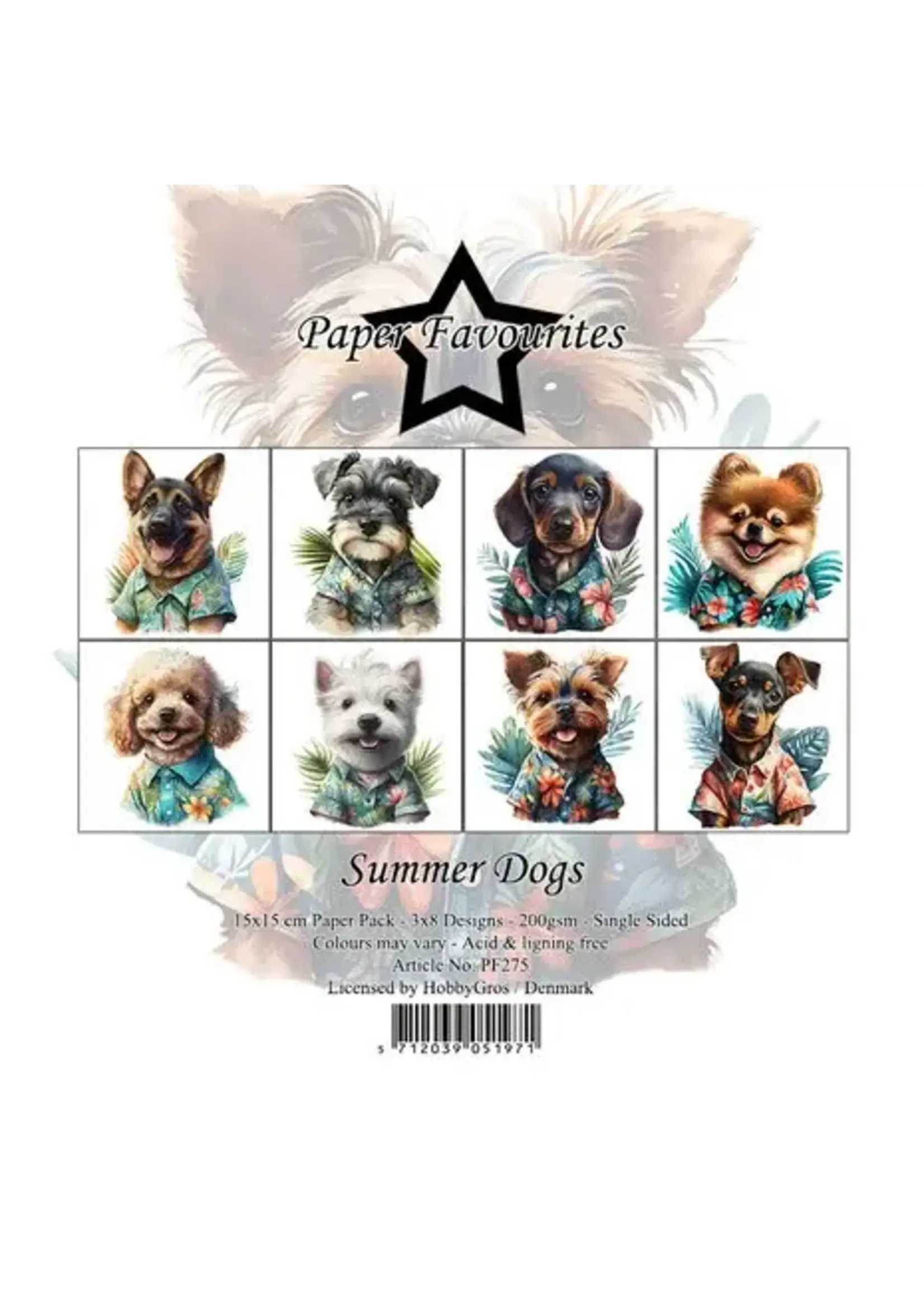 Paper Favorites Summer Dogs 6x6 Inch Paper Pack (PF275)