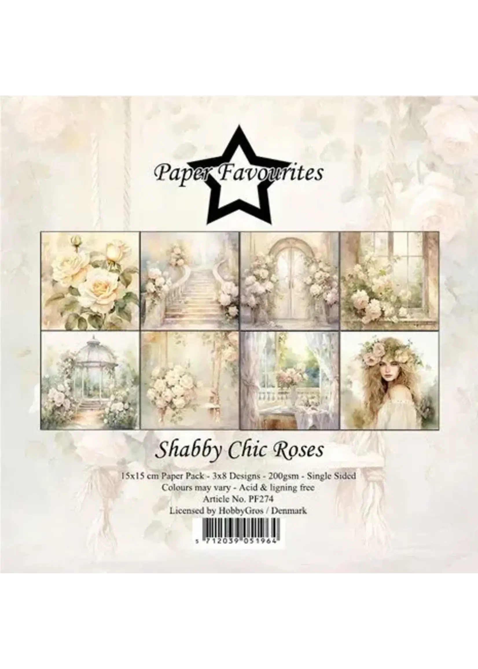 Paper Favorites Shabby Chic Roses 6x6 Inch Paper Pack (PF274)