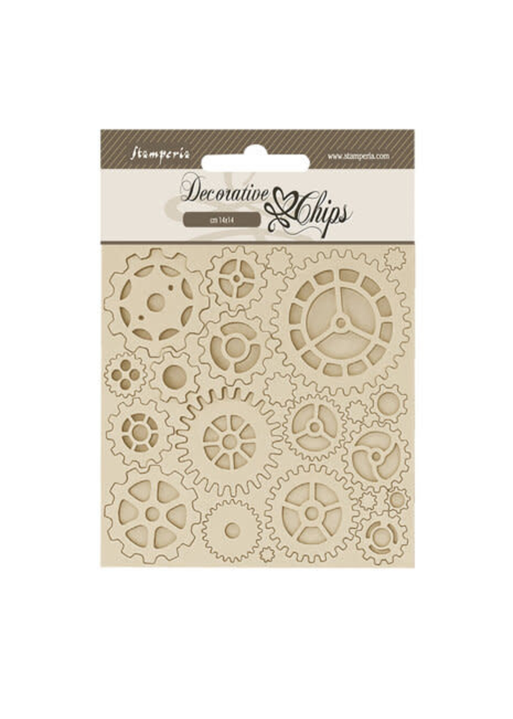 Stamperia Voyages Fantastiques Decorative Chips Gears (SCB203)