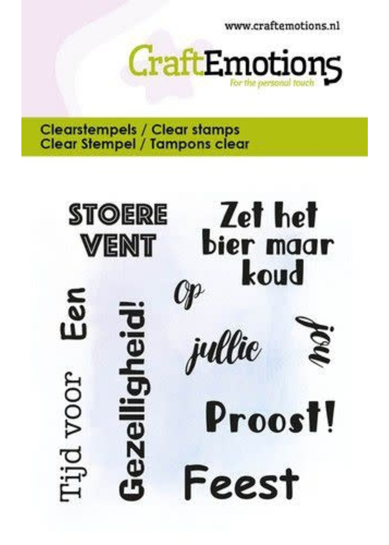 CraftEmotions clearstamps 6x7cm - Tekst Stoere vent - Proost NL (05-23) Artikelnummer 130501/5031