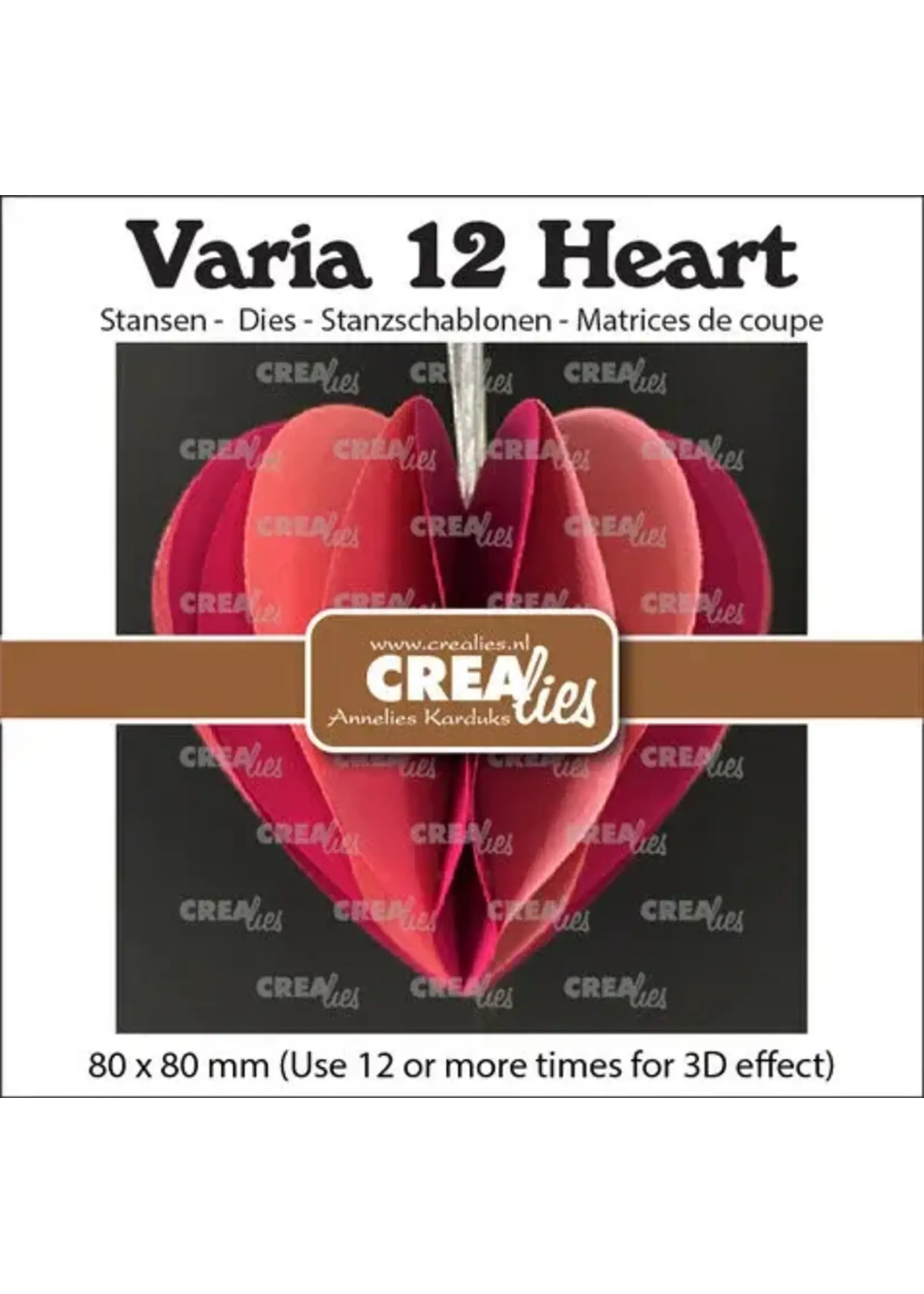Crealies Varia Stansen No.12 3D Hart (CLVAR12)