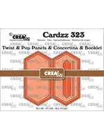 Crealies Cardzz Stansen No. 323 Twist & Pop Panelen & Leporello & Miniboekje Verlengde Zeshoek (CLCZ323)