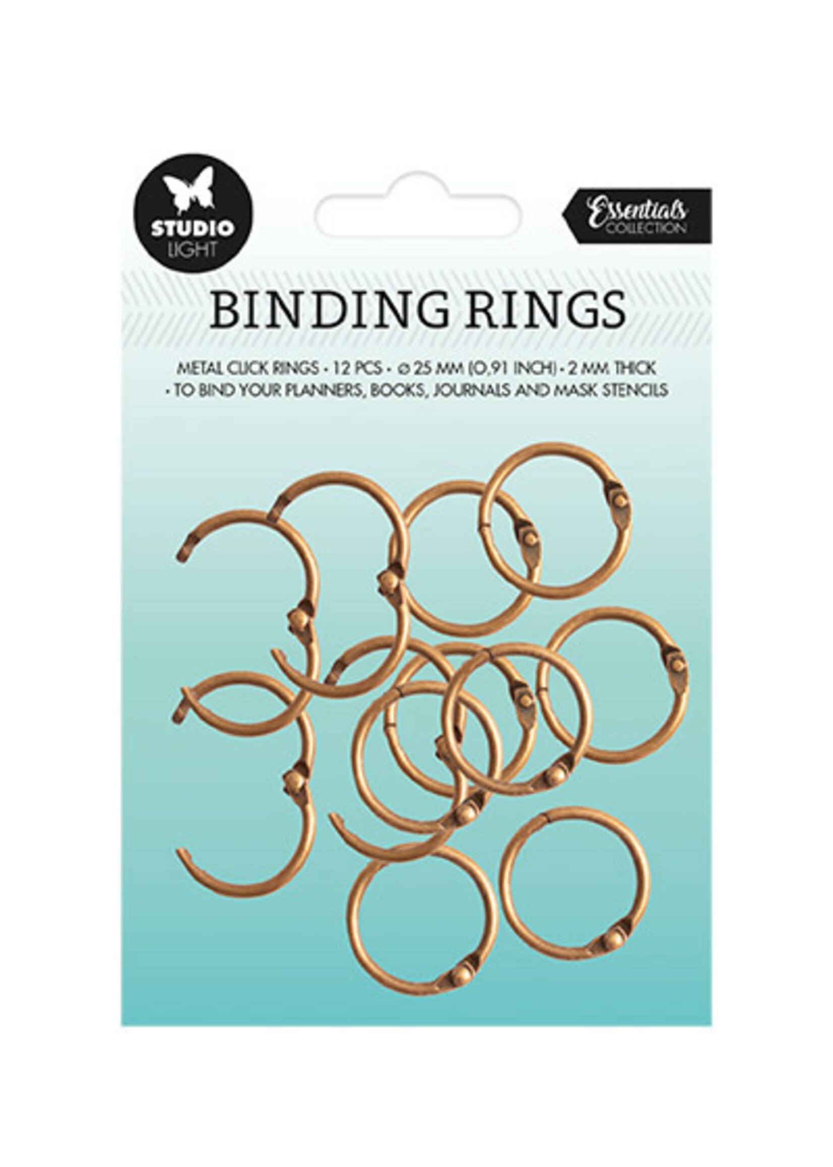 Studio Light SL-ES-RING02 - Binding click rings Old Gold Essentials nr.02