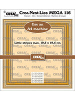 Crealies CreaNest-Lies Mega Stansen No.116 Vierkanten met Kleine Streepjes, halve cm  (CLNestMega116)