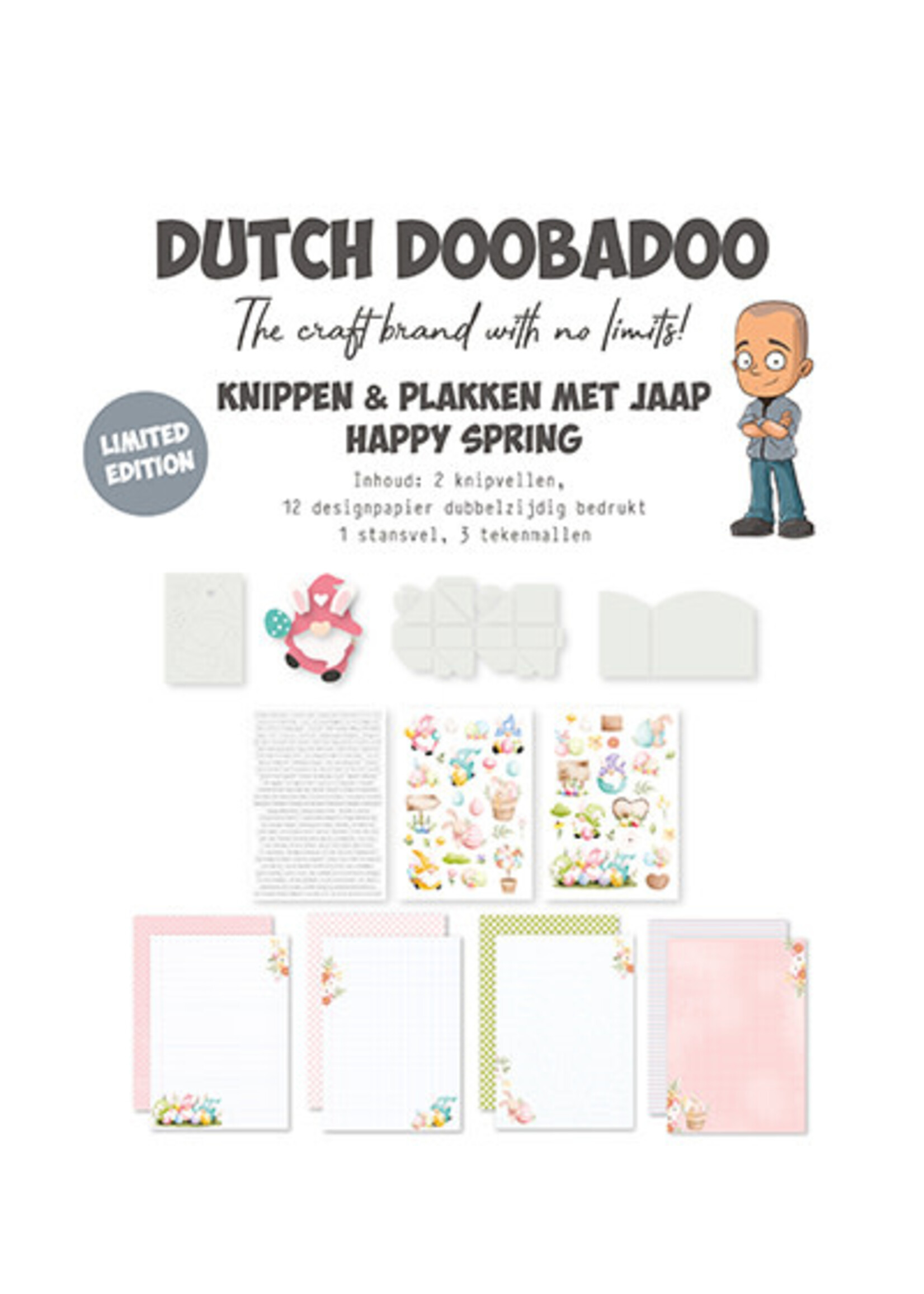 Dutch Doobadoo 473.013.003 - Kit 003 Happy Spring, knippen en plakken met Jaap