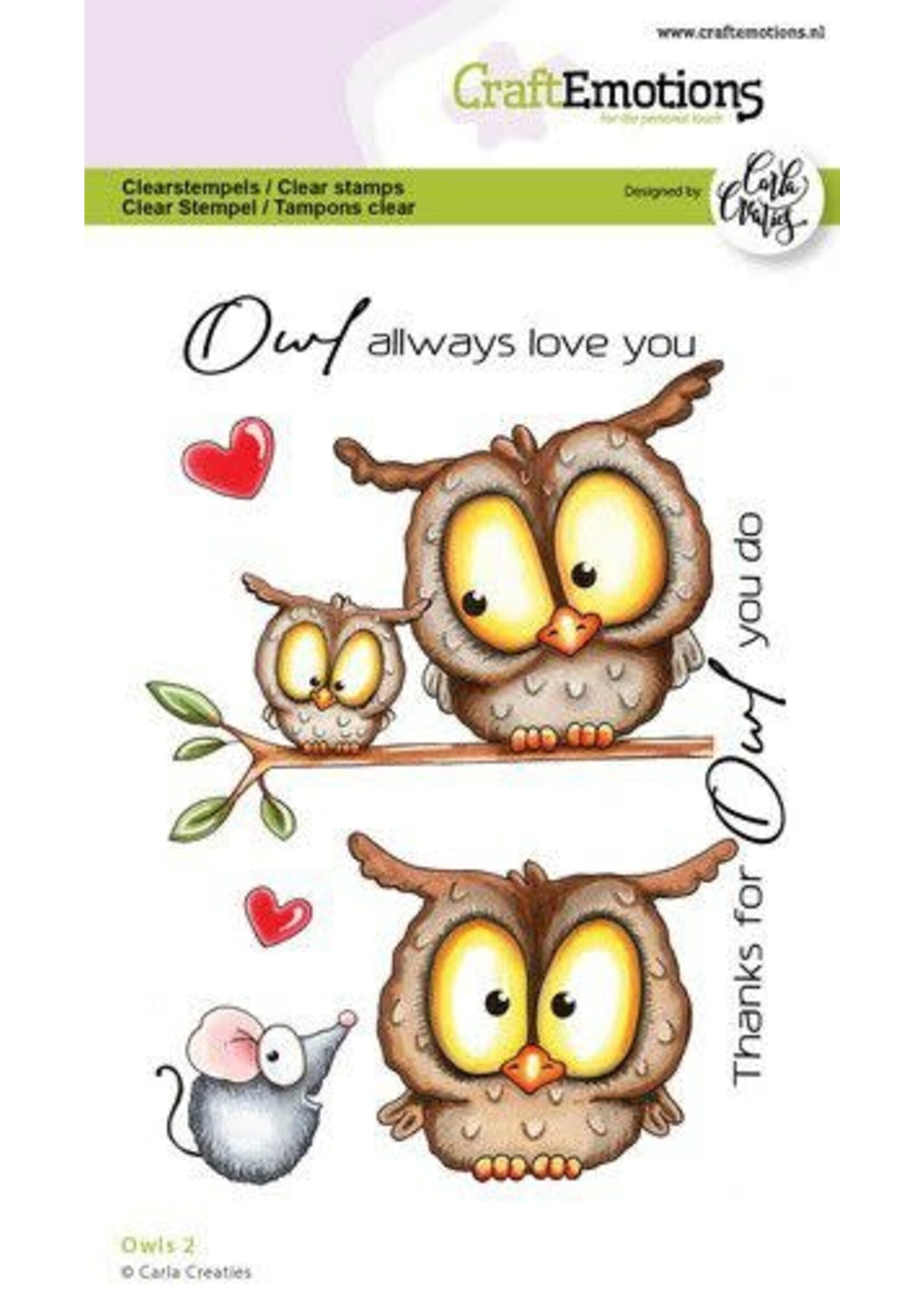 CraftEmotions clearstamps A6 - Owls 2 Carla Creaties (10-23) Artikelnummer 130501/1579