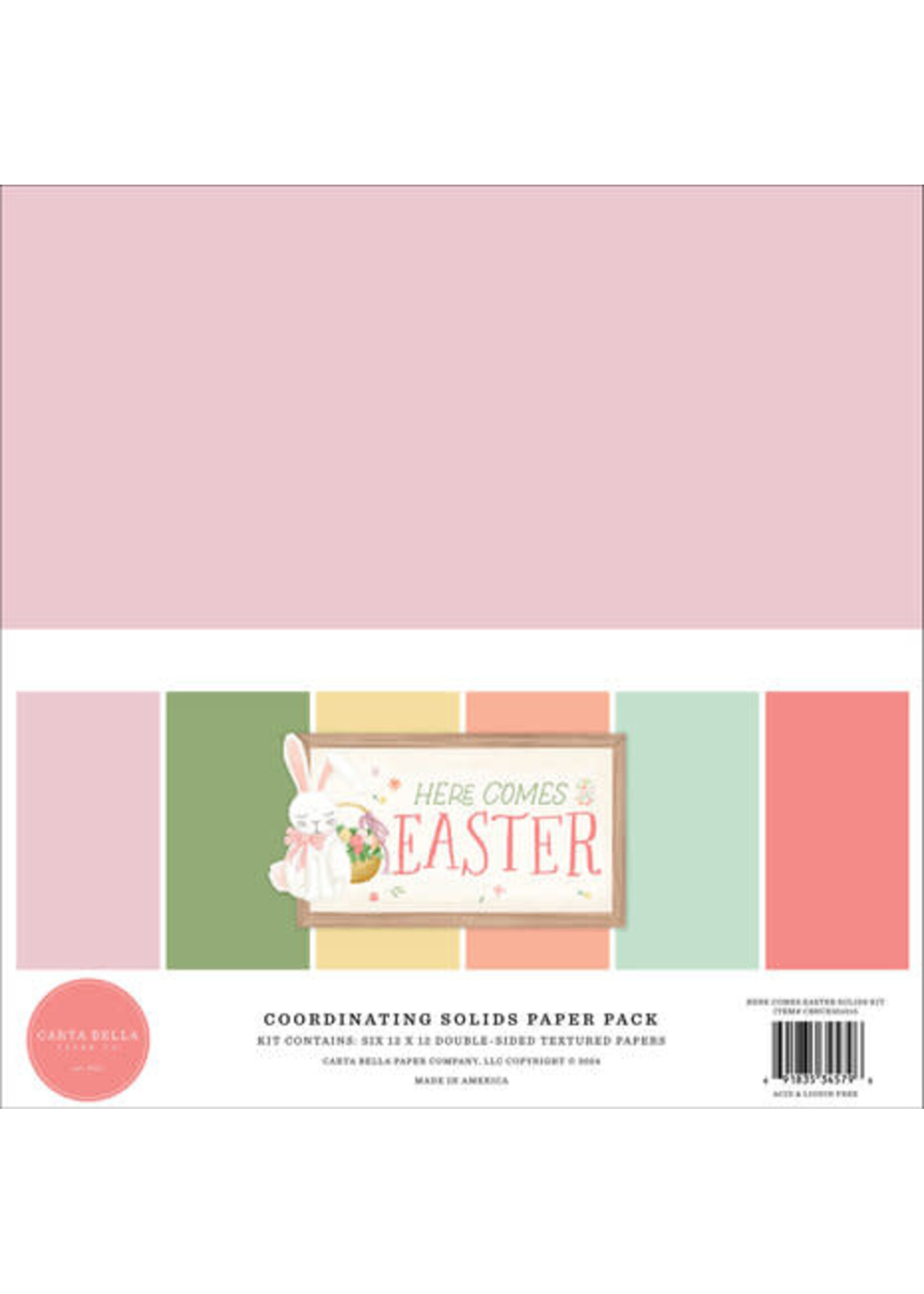 Carta Bella Here Comes Easter 12x12 Inch Coordinating Solids Paper Pack (CBHCE351015)