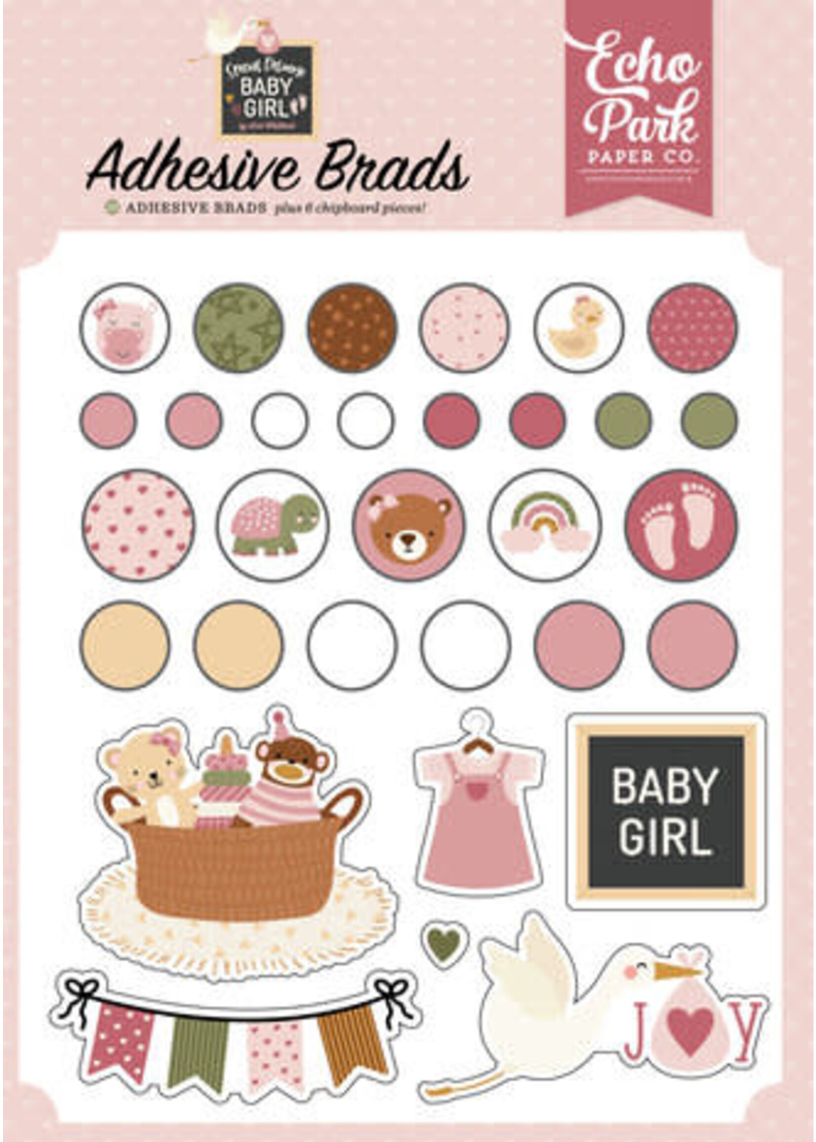 Special Delivery Baby Girl Adhesive Brads (SDG354020)