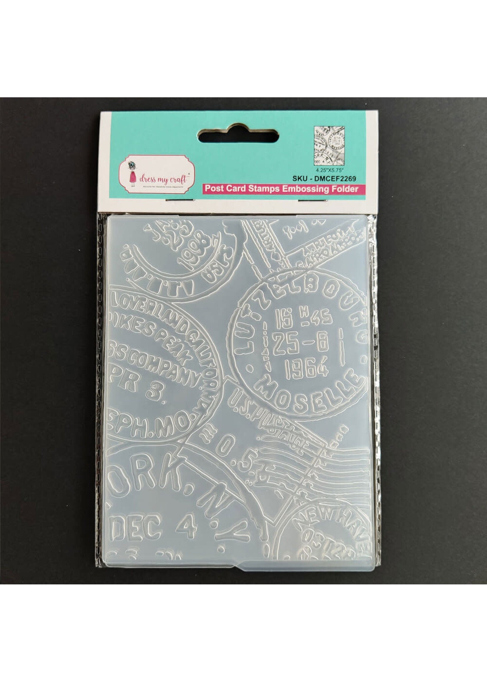 Dress my craft Embossing Folder Post Card Stamps (DMCEF2269)