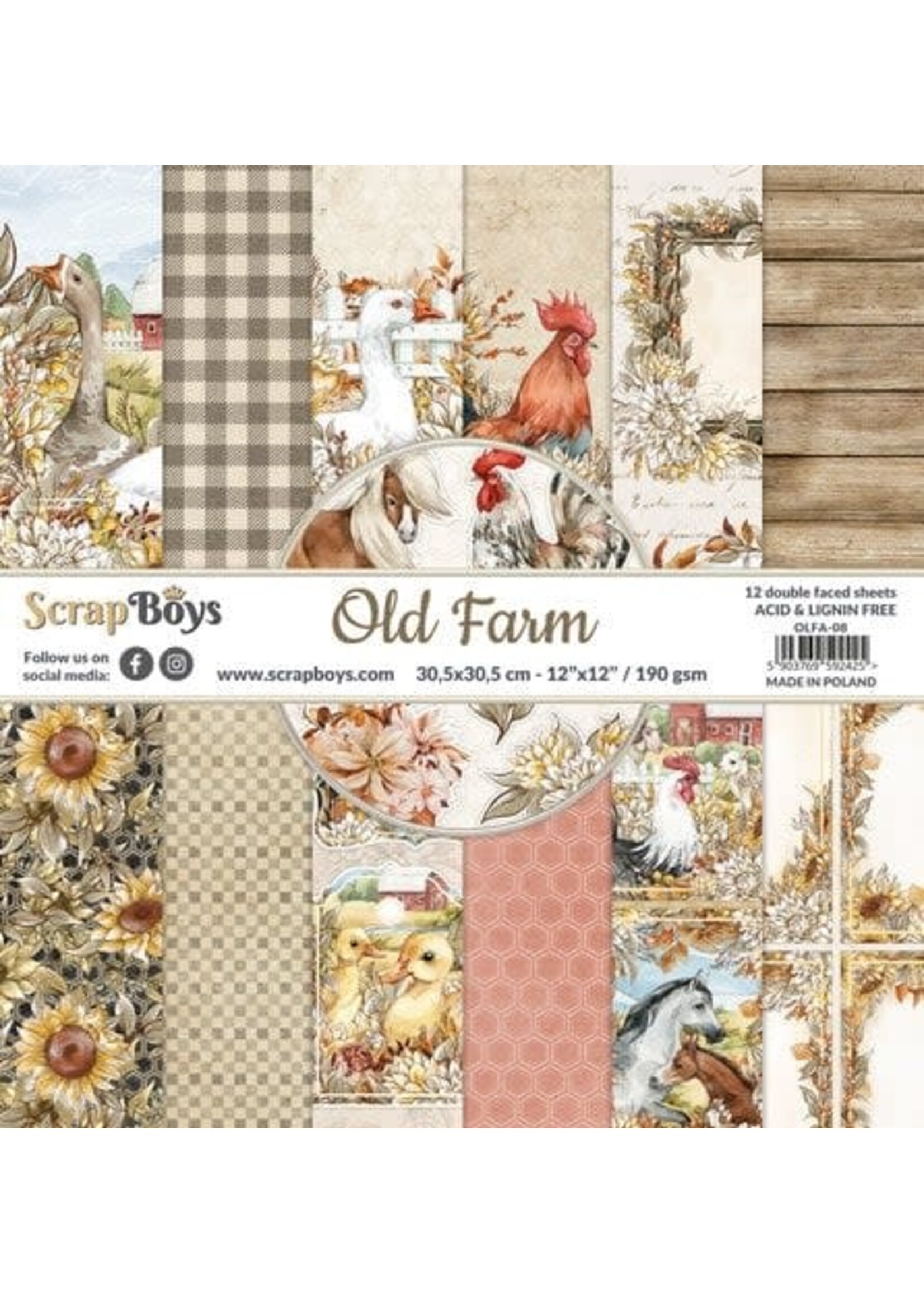 Old Farm 12x12 Inch Paper Pack (OLFA-08)