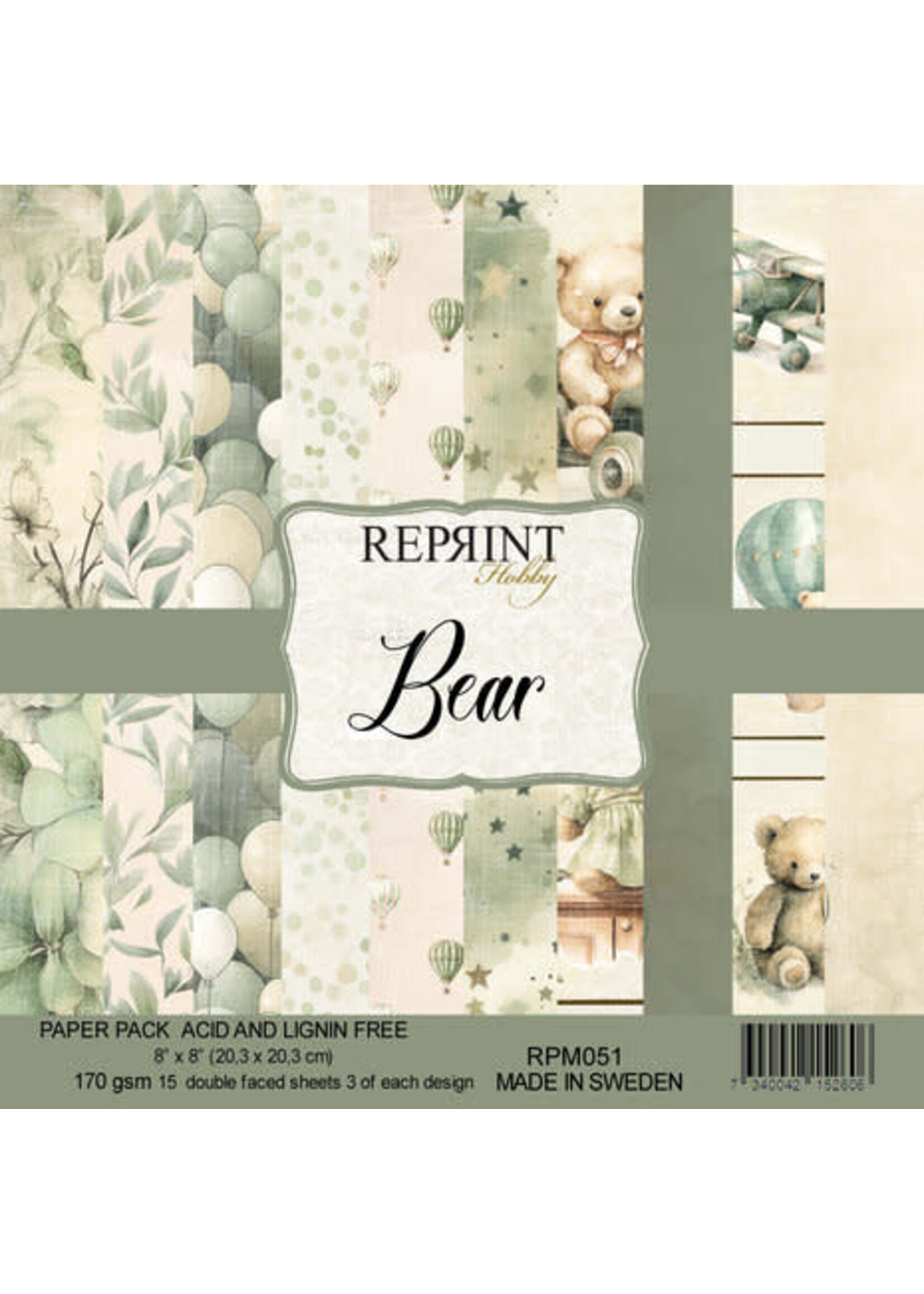 Bear 8x8 Inch Paper Pack (RPM051)