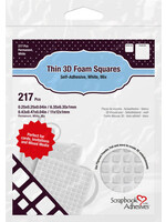 Thin 3D Foam Squares White Mix 217pcs) (01616)