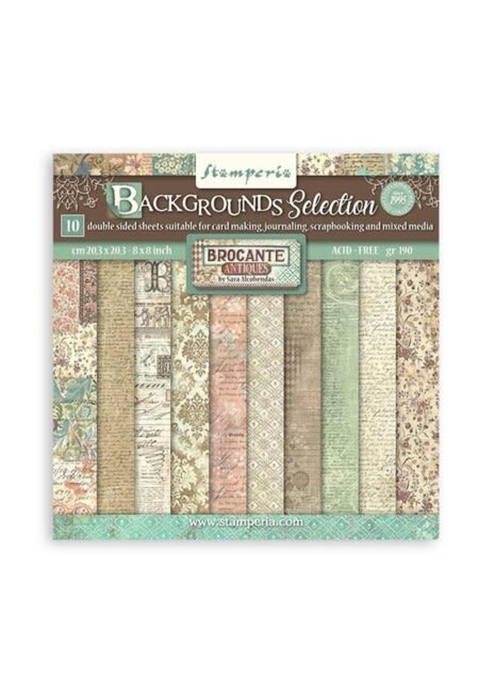 Brocante Antiques Backgrounds 8x8 Inch Paper Pack (SBBS102)
