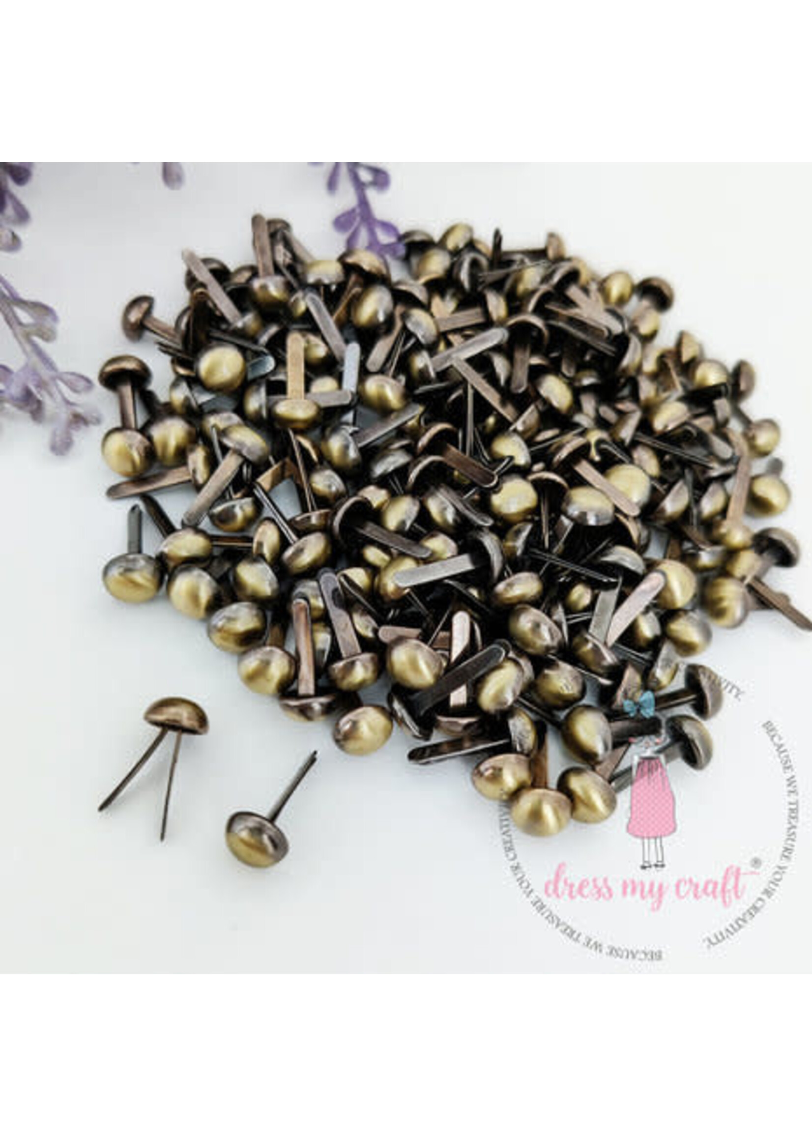 Dress my craft Brads Antique Bronze Round 6mm (50pcs) (DMCFA4309)