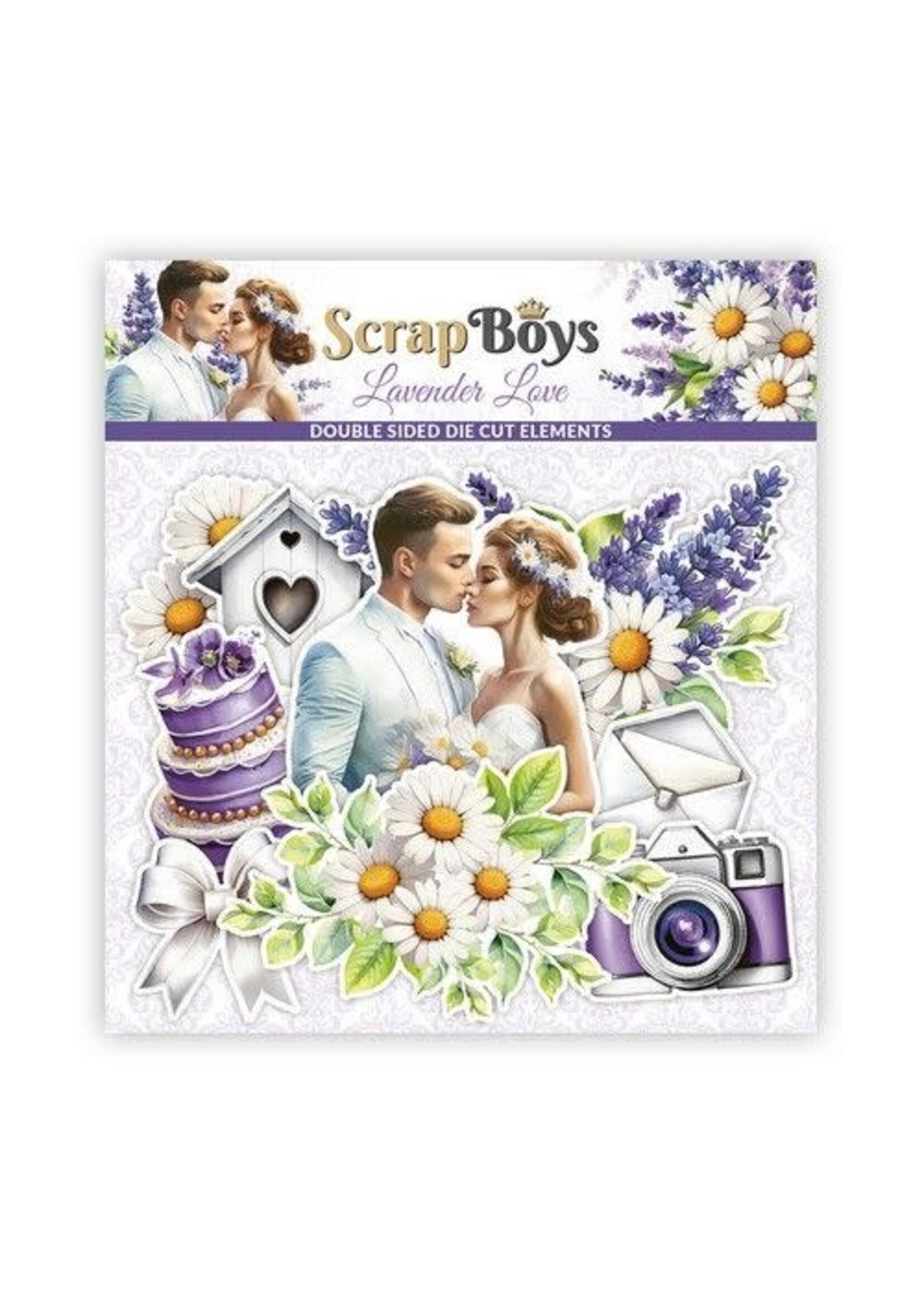 ScrapBoys Lavender Love Day Die cut elements SB-LALO-12 250gr 47pcs