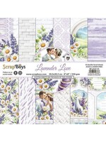 ScrapBoys Lavender Love paperpad 12 vl+cut out elements-DZ SB-LALO-10 250gr 20,3x20,3cm