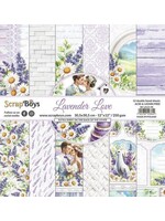 ScrapBoys Lavender Love paperset 12 vl+cut out elements-DZ SB-LALO-08 250gr 30,5cmx30,5cm