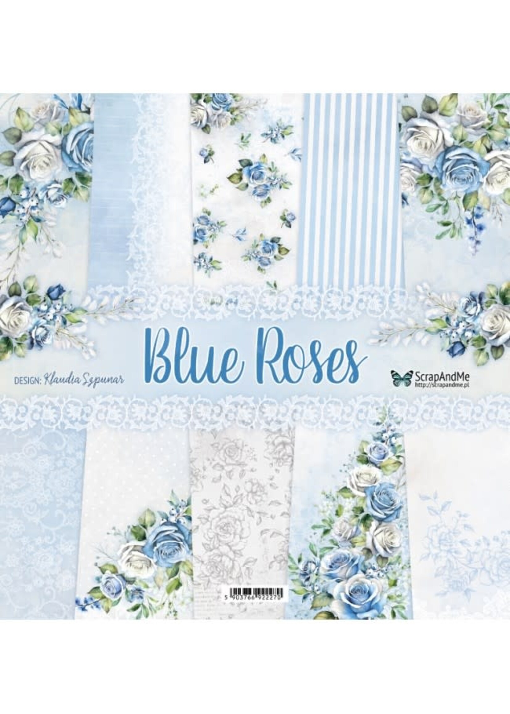 Zestaw Papierów Blue Roses, 30x30cm