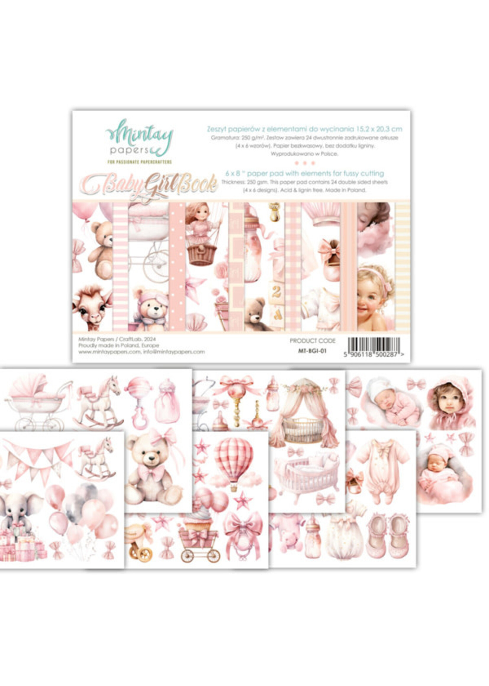 6 X 8 BOEK - ELEMENTEN VOOR NAUWKEURIG SNIJDEN - BABY GIRL