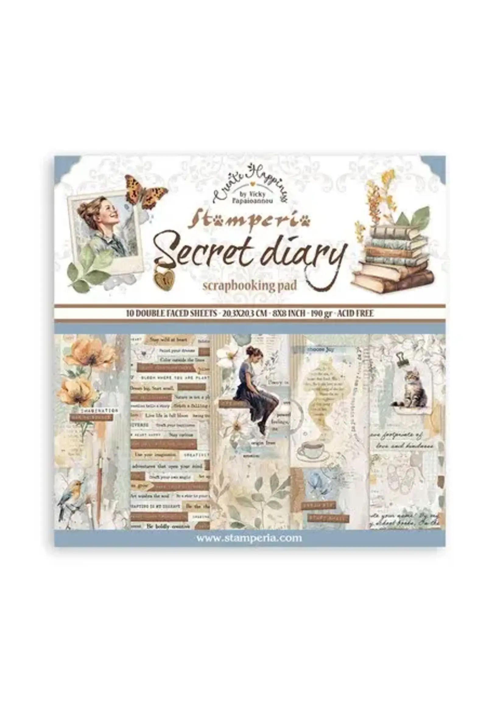 Create Happiness Secret Diary 8x8 Inch Paper Pack (SBBS103)