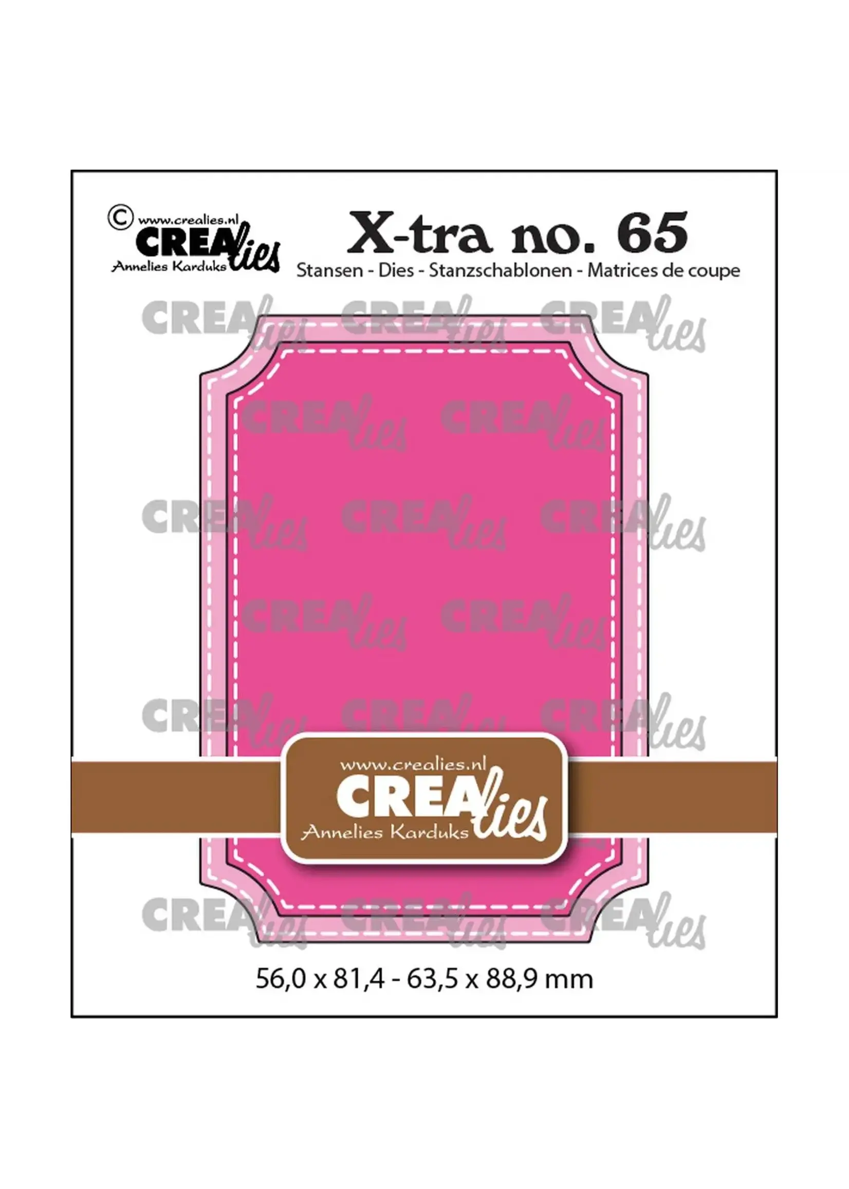 Crealies • X-tra Snijmal ATC Ticket met Stiksteeklijn CrealiesCLXTRA65