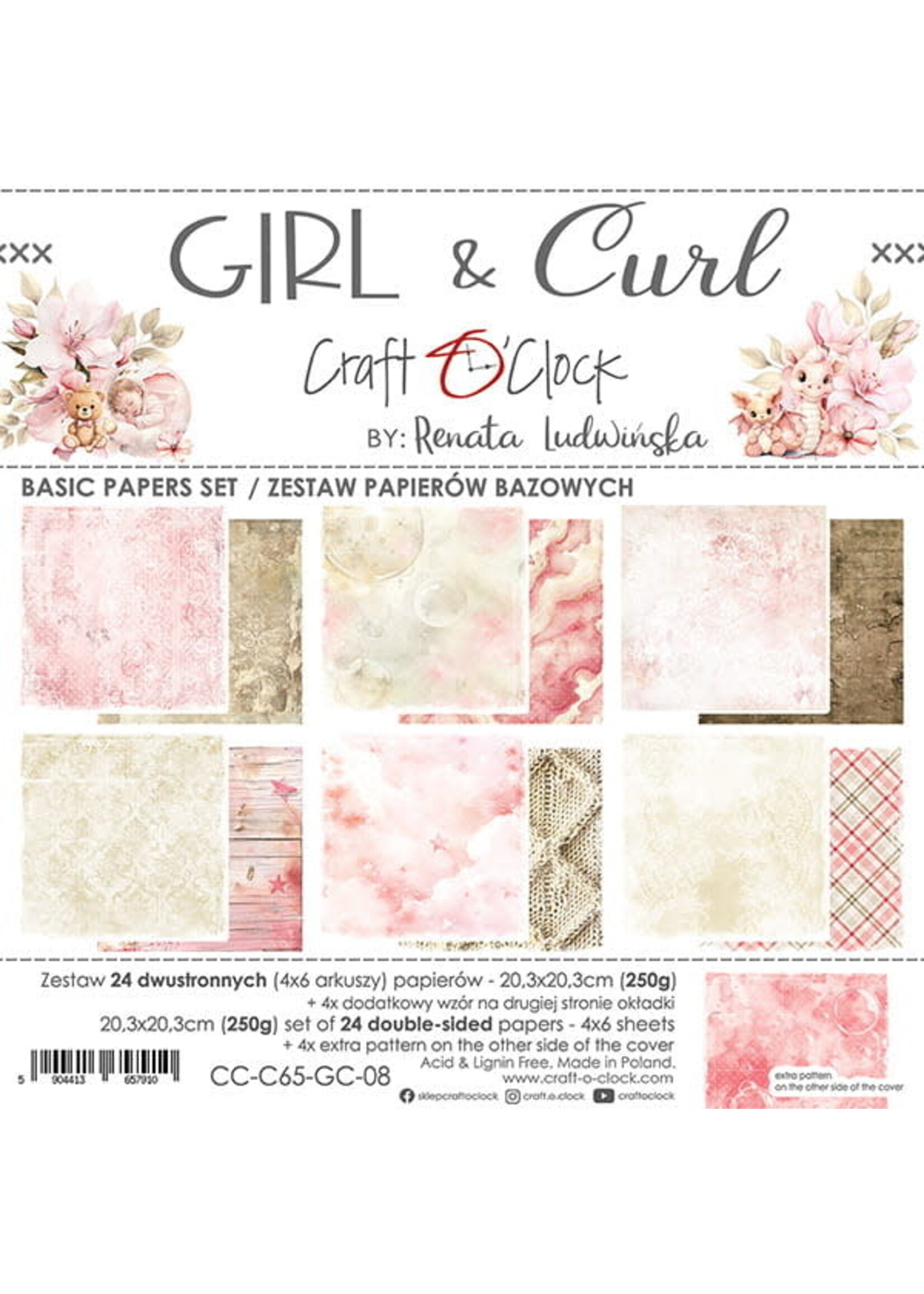 GIRL & CURL - SET PAPIER 20,3X20,3CM - BASIC