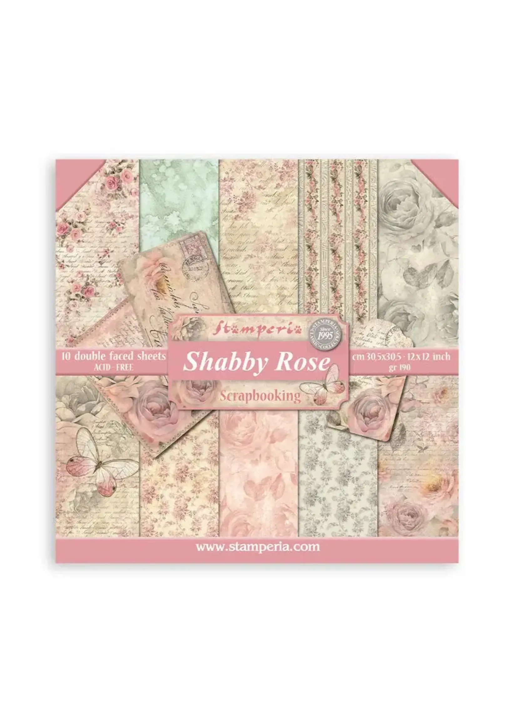 SCRAPBOOKING PAD 10 SHEETS CM 30,5X30,5 (12"X12") - SHABBY ROSE
