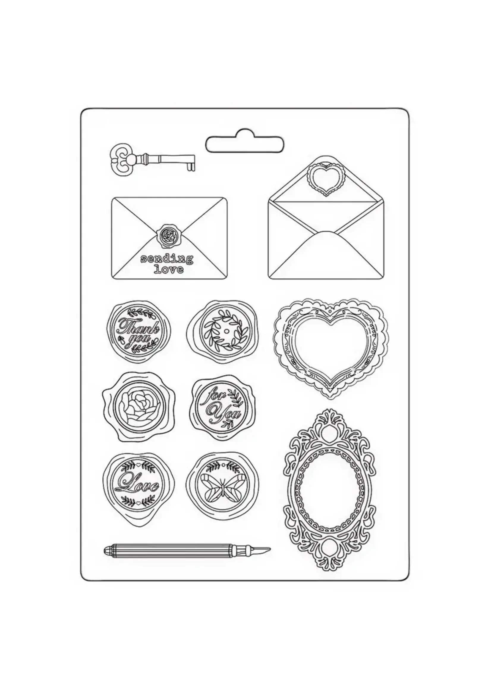 SOFT MOULD A5 - SHABBY ROSE LETTERS AND SEALS