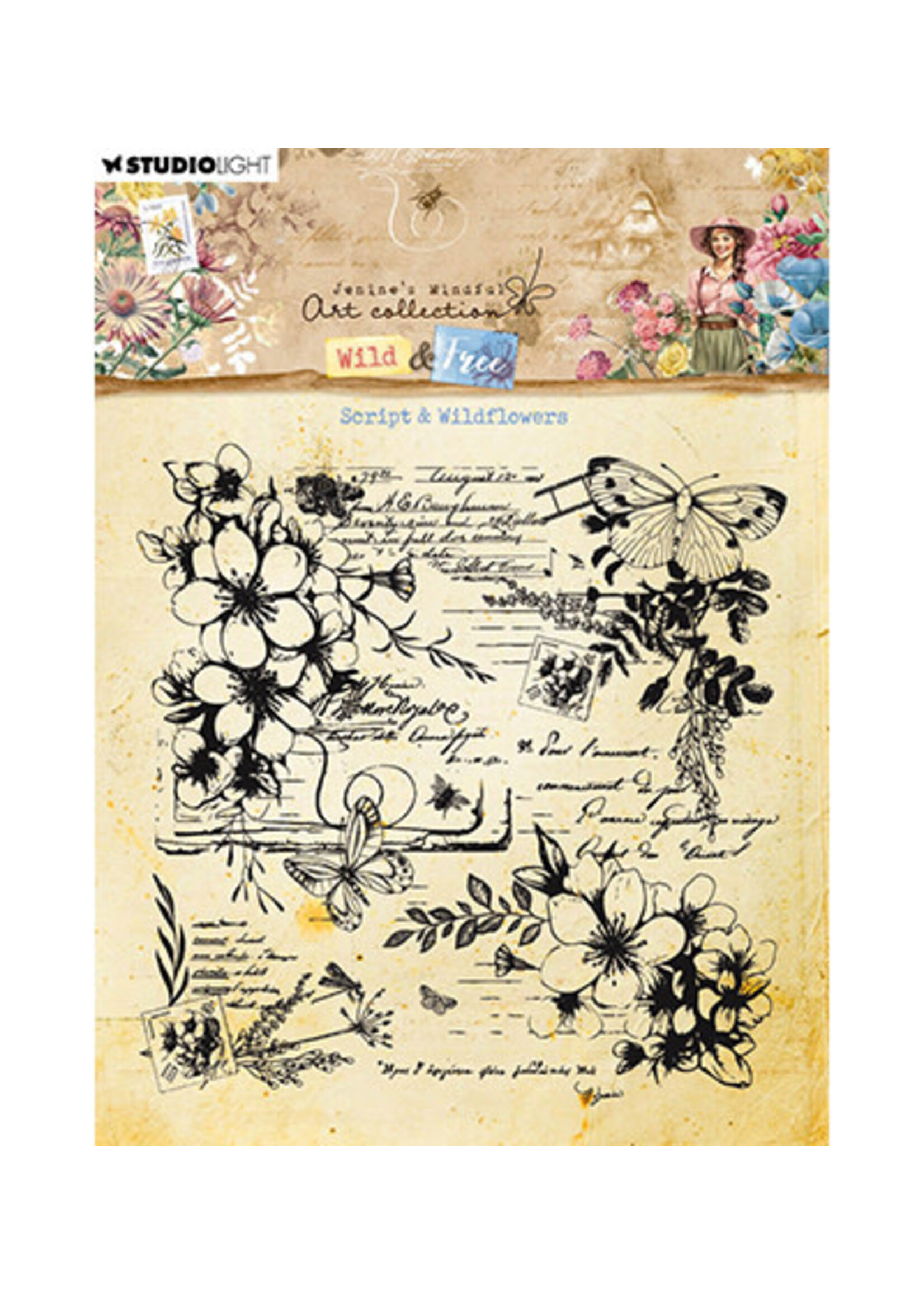 JMA-WAF-STAMP671 - Script & Wildflowers Wild & Free nr.671